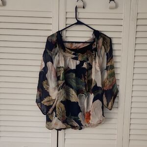 Floral Chiffon Blouse - Multicolor